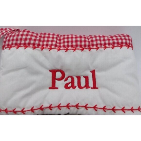 Pottery Barn Kids Paul Snowman Snowflakes Christmas Holiday Stocking Quilted - Picture 2 of 10